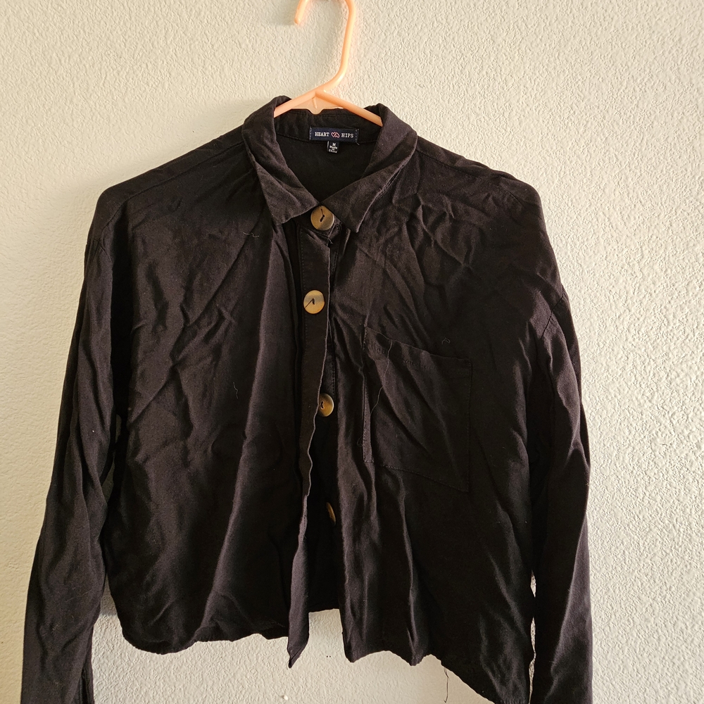 Heart Hips Classic Black Collared Shirt